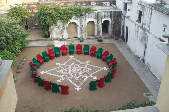 Der Innehof ist auch geeignet für ruhige Stunden und zum Relaxen