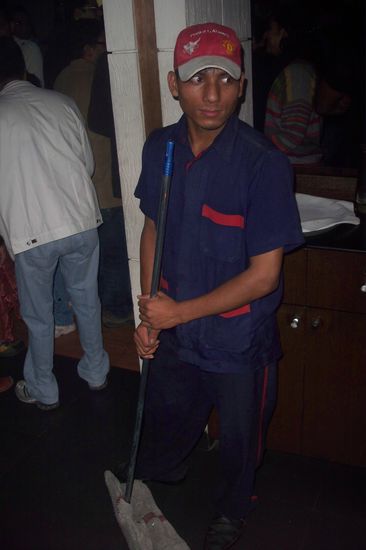 Ein nächtlicher Putzer der Disco