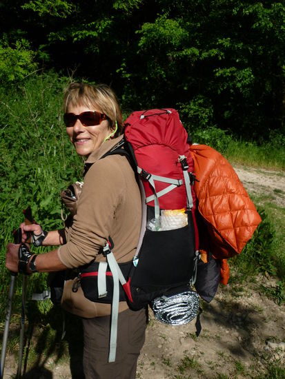 Mein komplettes Gepäck auf dem Rücken, mein Rucksack mit 7-8 kg